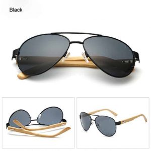 Aviator napszemüveg – Bambusz szár – UV400 védelem – Többféle szín – Unisex kivitel – Ajándék táska és kendő